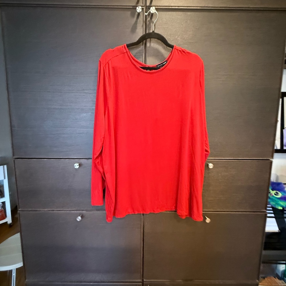 Universal Standard Red Liquid Jersey Joan Blouse